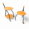 Matching set / 3-WHEEL DESIGN SERVING TROLLEYS / SIDE TABLES
IN STEEL & BEECH BY BONALDO
ITALY 1990S