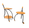 Matching set / 3-WHEEL DESIGN SERVING TROLLEYS / SIDE TABLES
IN STEEL & BEECH BY BONALDO
ITALY 1990S