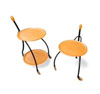 Matching set / 3-WHEEL DESIGN SERVING TROLLEYS / SIDE TABLES
IN STEEL & BEECH BY BONALDO
ITALY 1990S