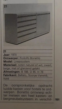 Rodolfo Bonetto vitrine / vitrine / model linearsystem / jaren 60 voor Bellato Italië.
 Verbluffende staat