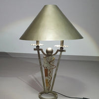 Brutalist lamp / metal shade
Height 77
Width 53 cm