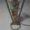 Brutalist lamp / metal shade
Height 77
Width 53 cm