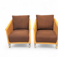 2 x woven rattan arm chairs "Mozart" by Antonio Citterio for flexform 90's