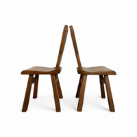 4 x Mid-Century Brutalist Dining Chairs, Belgium / 1970s