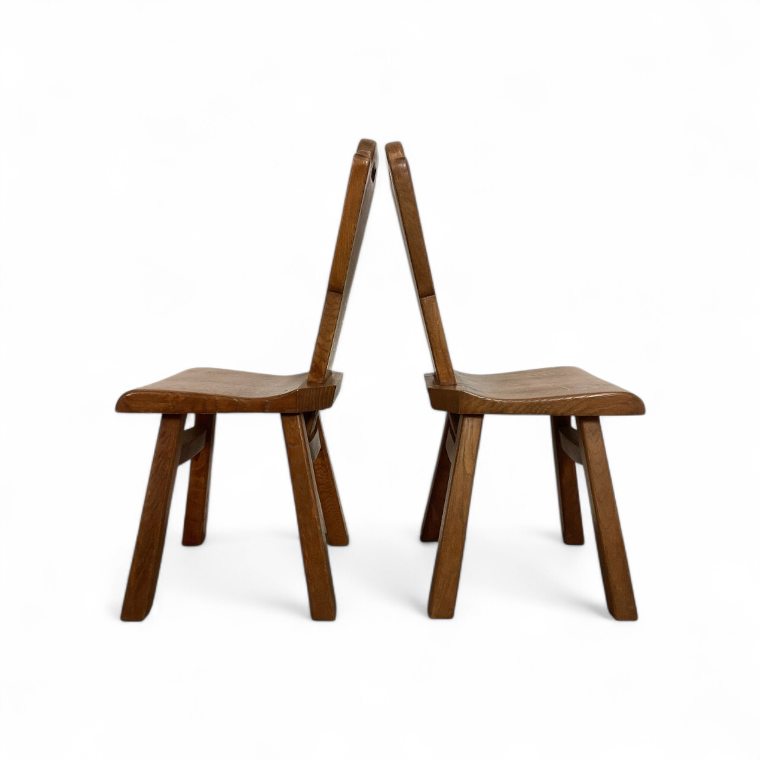 4 x Mid-Century Brutalist Dining Chairs, Belgium / 1970s