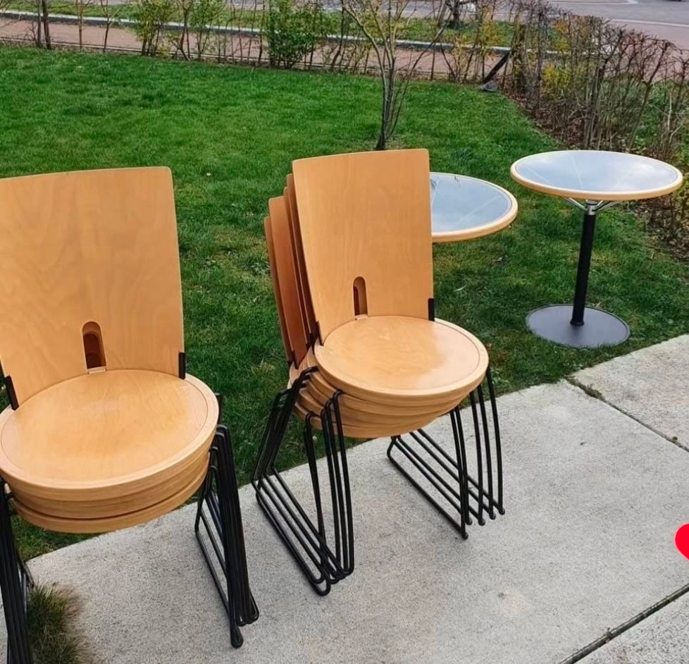 Oblado set 2 x table 10 x chairs blåstation
by Borge Lindau for Blå Station