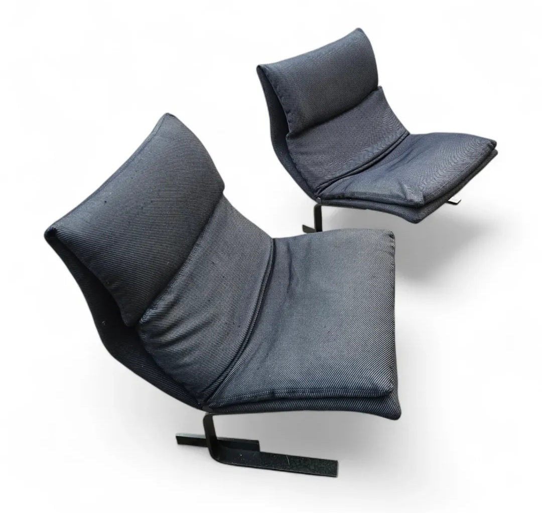 Vintage Italian design Onda Wave lounge chairs fauteuils Giovanni Offredi / Saporiti 1980s