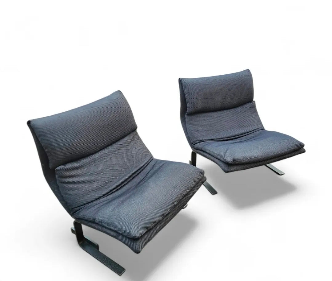 Vintage Italian design Onda Wave lounge chairs fauteuils Giovanni Offredi / Saporiti 1980s
