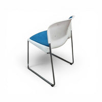 20 x Gerd Lange West German Chrome SM 400 Swing Chairs / Blue upholstery / 1990s
