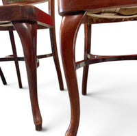 6 x Classic Thonet dining chairs / velvet upholstery / 1960s /