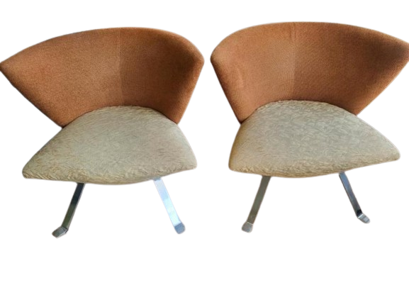 Giorgio Saporiti Postmoderne Jada Slipper Stoelen
 Zeer zeldzaam two-tone model uit de jaren 70