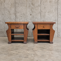 2 x matching oak magazine tables / night stands