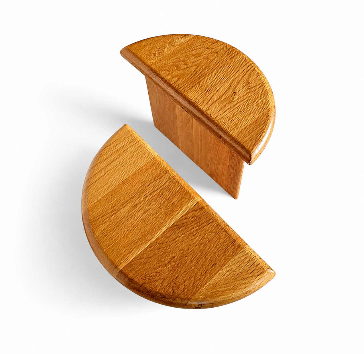 Solid oak matching side / coffee tables / 1970s