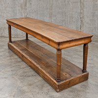 Antique French draper's table / 2 x drawers / Pinewood / 1900s