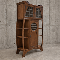Eclectic design / Art Nouveau / Jugendstil / Oak sideboard / 1960s / Height 190 cm