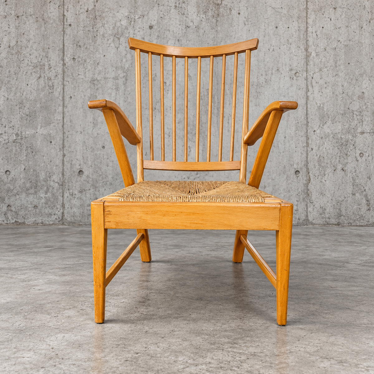 Vintage Mid Century Dutch Wooden Spindle Lounge Chair by Vero Stoel / 1920s