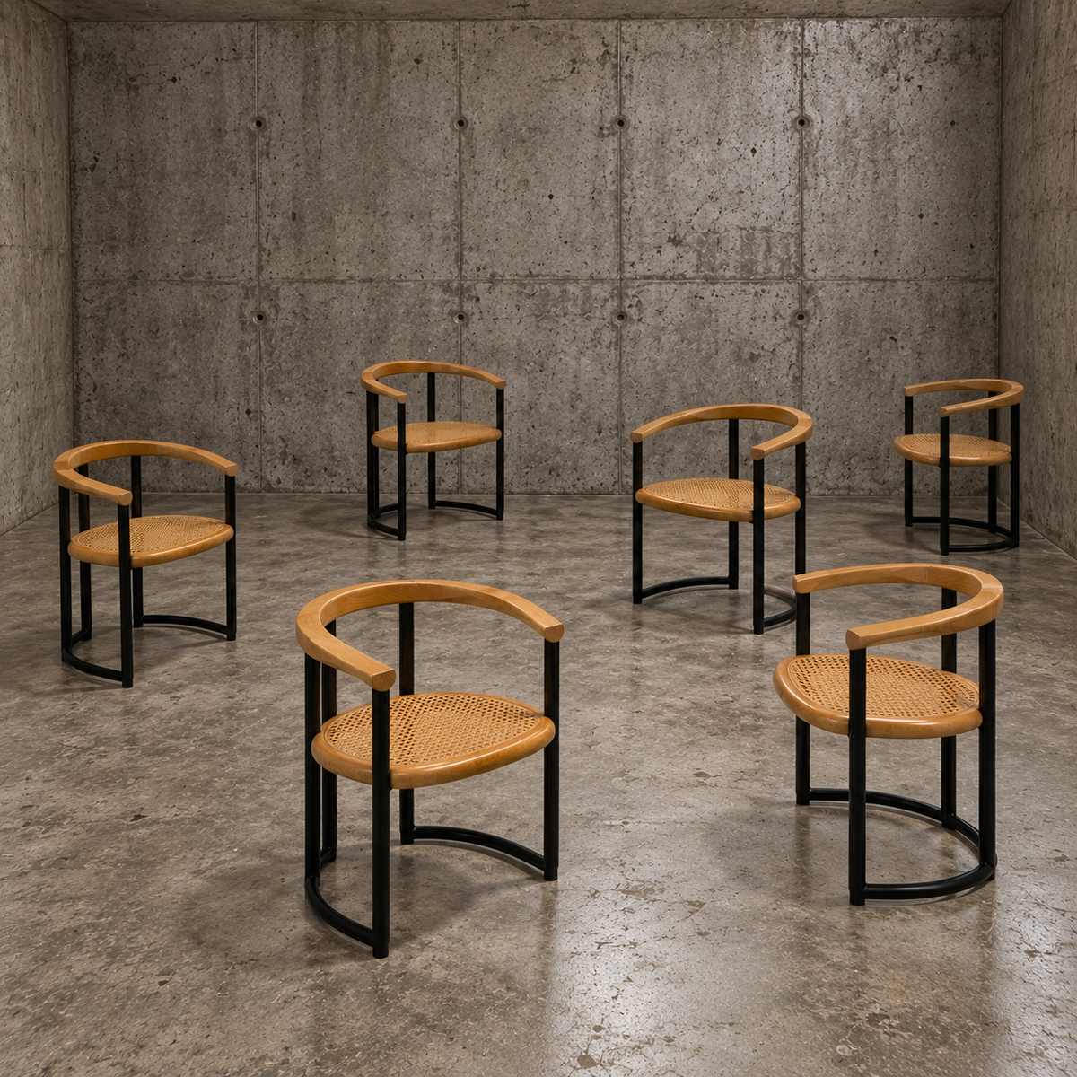 6 × Italian Achillea Chair for Ycami Collection / Tito Agnoli / 1970s