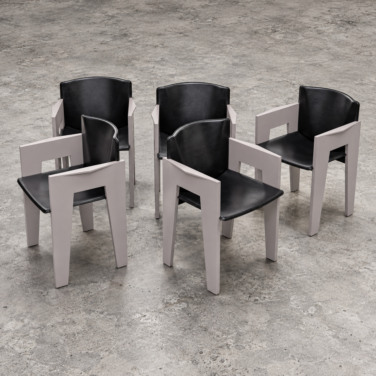 Set of 5 modernist dining chairs by Arnold Merckx for Arco / 1980s