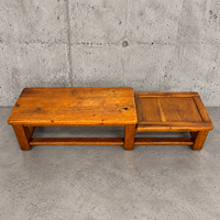 Frenche brutalist oak sidetable in 2 heights / 1950s
