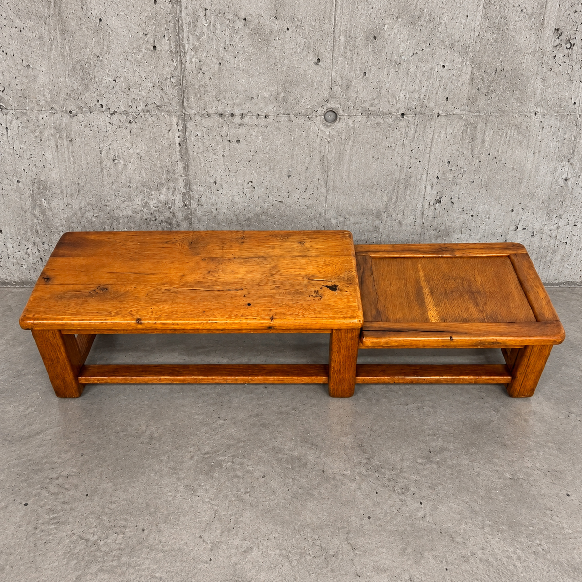 Frenche brutalist oak sidetable in 2 heights / 1950s