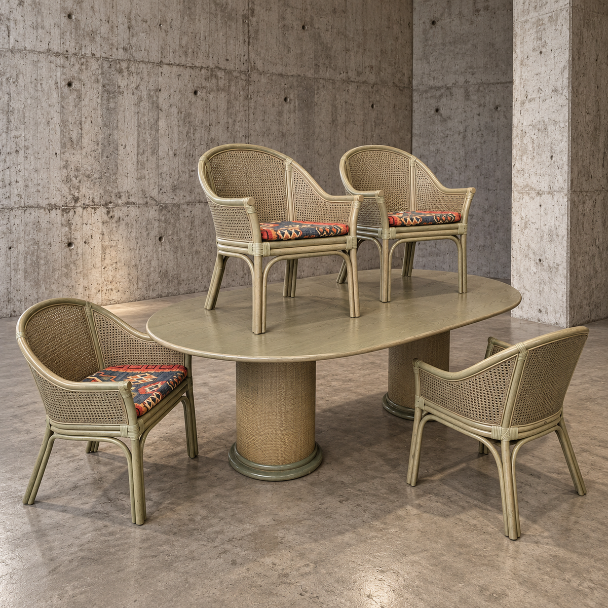 Rohé Noordwolde dining set / table / 4 x matching chair / 1980s / very good condition /