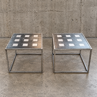Set of three industrial / brutalist side / coffee tables / 1990s