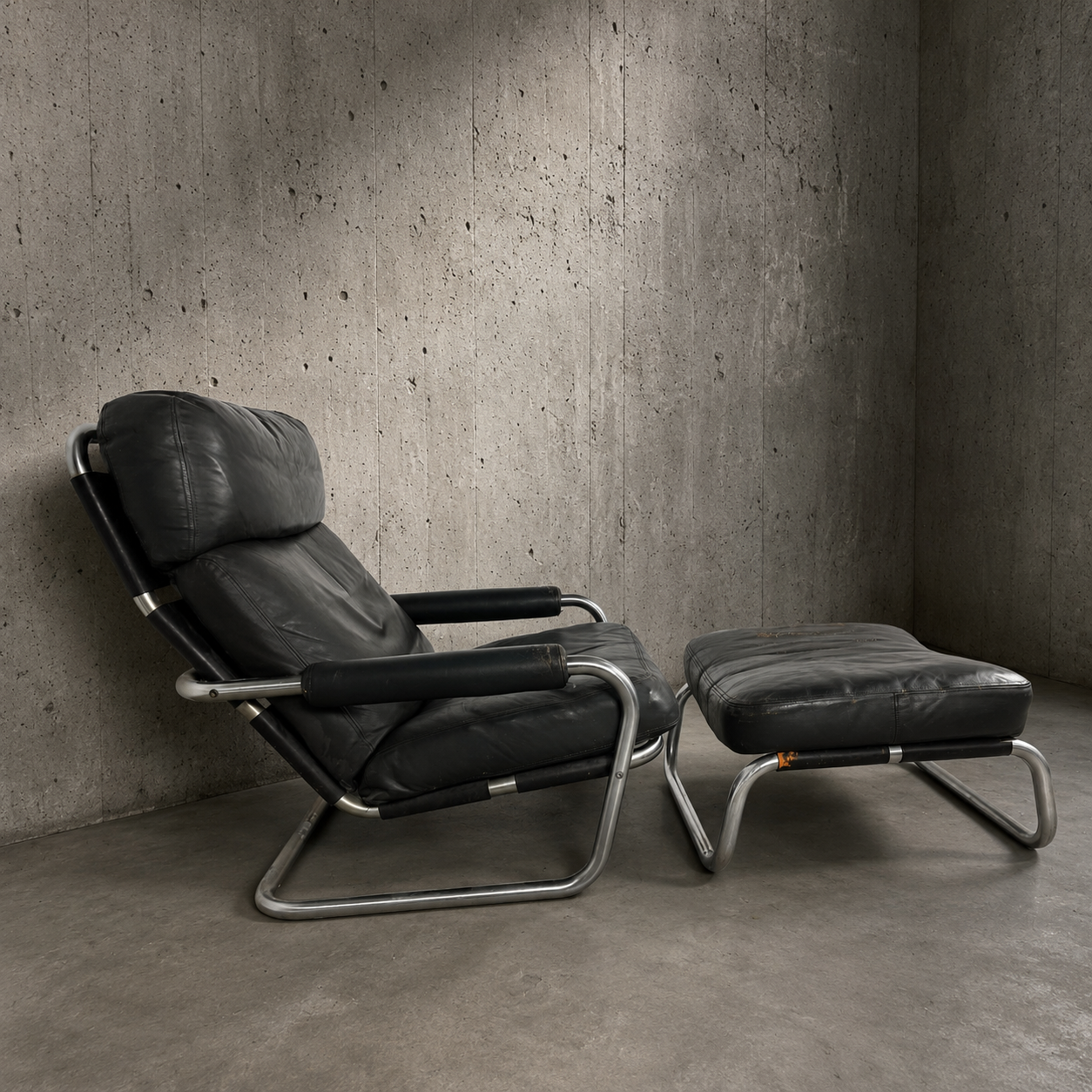 Gelderland 601 "Meneer Oberman" lounge chair / ottoman / Jan des Bouvrie