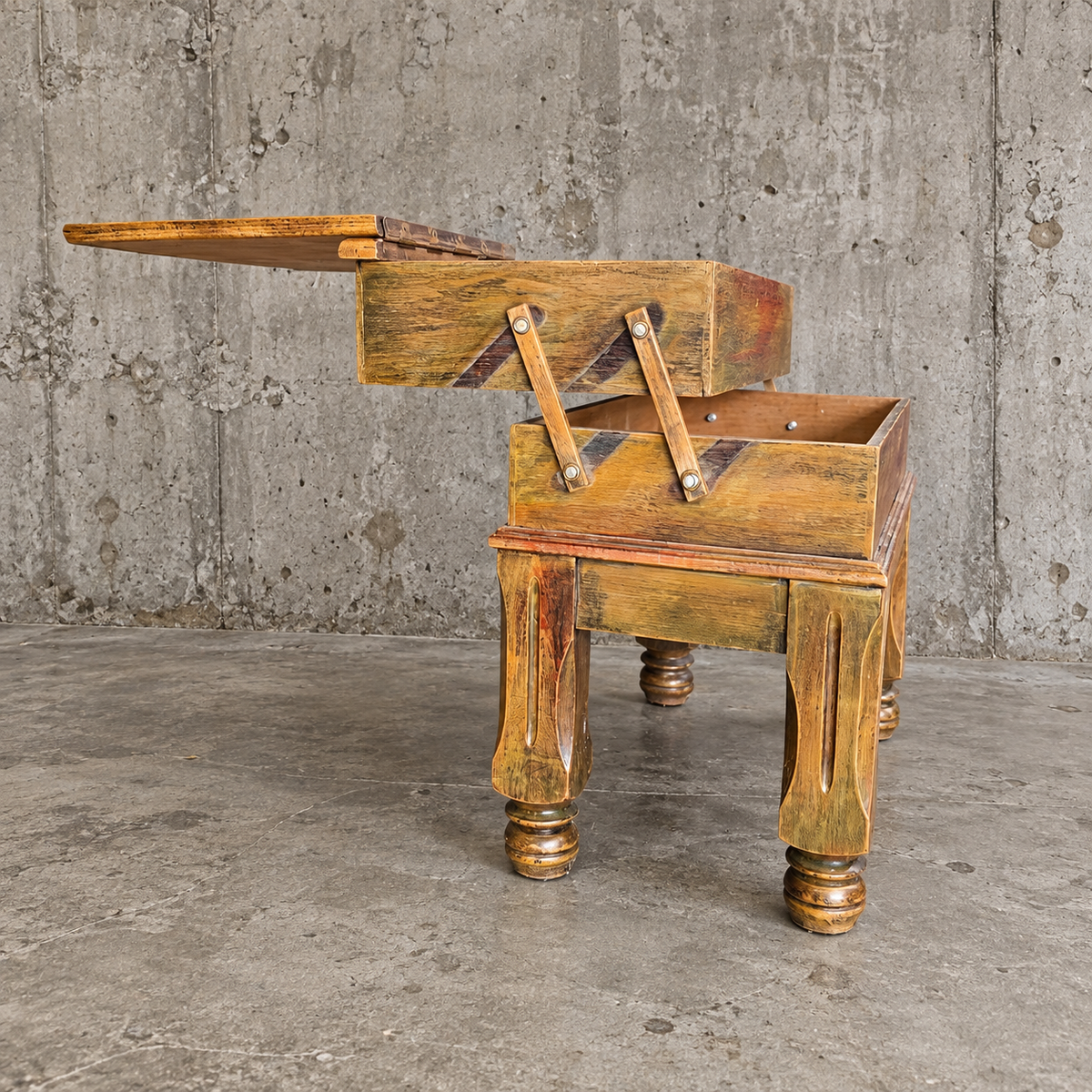 Antique wooden sewing table