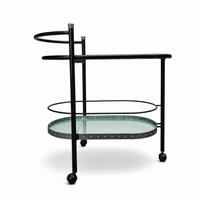 Black Oval Drinks Trolley / Bar cart / 1980s