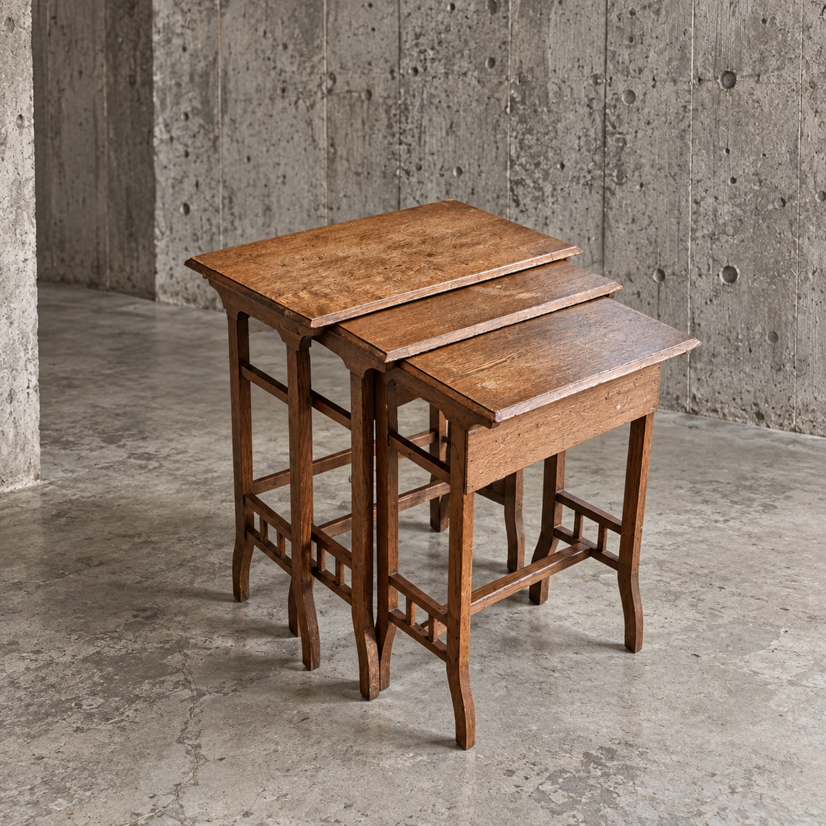 3 x nesting table / nesting set / arts and crafts / 1950s