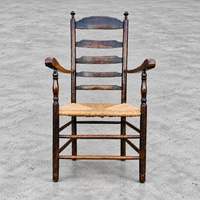 Early 20 th Century Handcrafted and Carved highback / Ladder Back Chairs /
