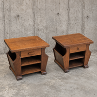 2 x matching oak magazine tables / night stands