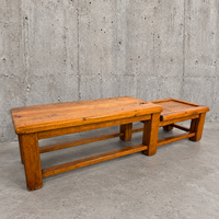 Frenche brutalist oak sidetable in 2 heights / 1950s