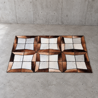 Lace-up cowhide patchwork rug / 1980s