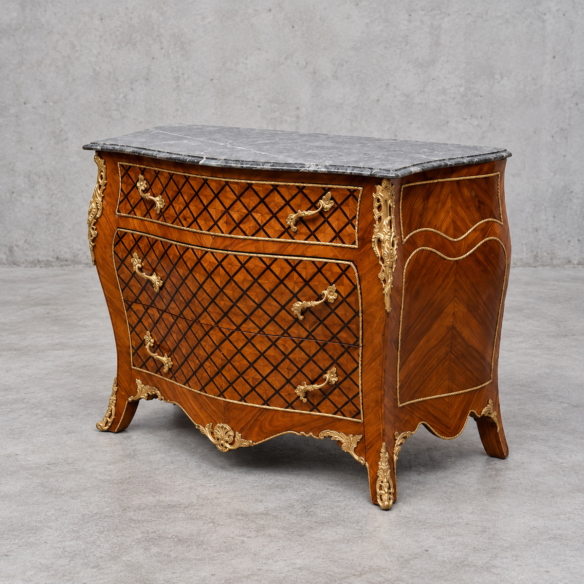 Louis XV-style chest of drawers by Fine Art & Co / 1970s