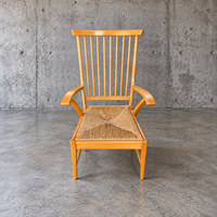 Vintage Mid Century Dutch Wooden Spindle Lounge Chair by Vero Stoel / 1920s