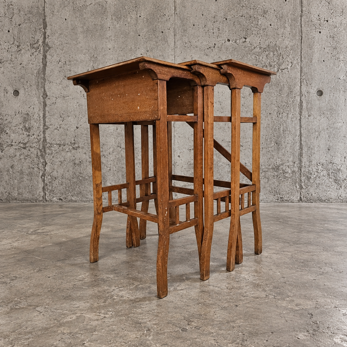 3 x nesting table / nesting set / arts and crafts / 1950s