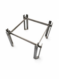 Brutalist coffee table / metal glass / 1980s / weighty