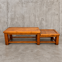 Frenche brutalist oak sidetable in 2 heights / 1950s