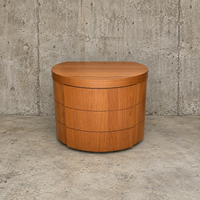 2 x cherry wood night stands / bedsite tables / 3 drawers / 1990s