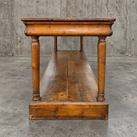 Antique French draper's table / 2 x drawers / Pinewood / 1900s
