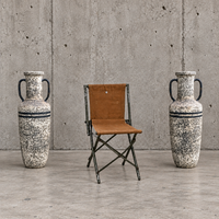 2 very Large / hand turned vases / Dutch ceramic  vases / Birch bark / 1970s / height 110 cm