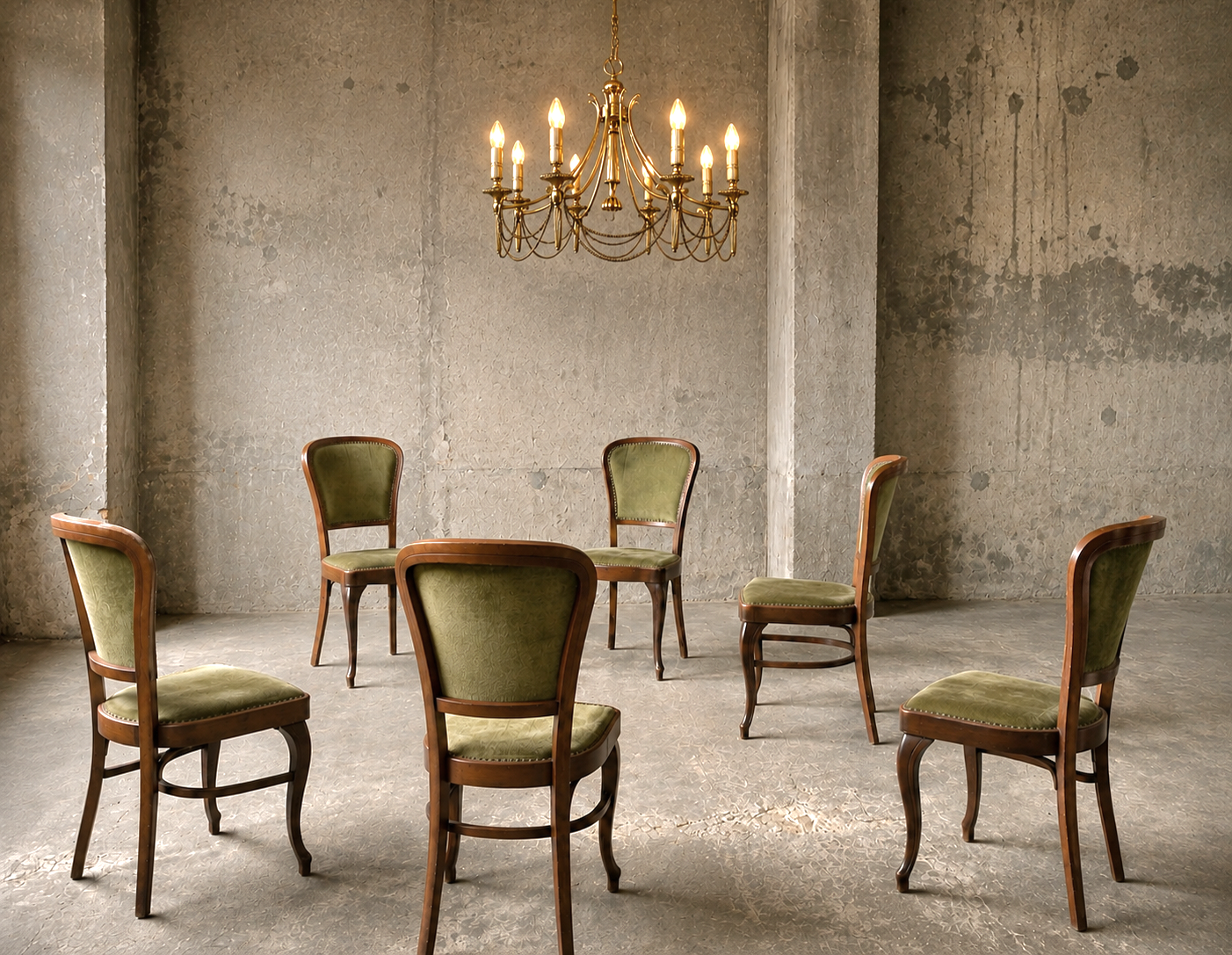 6 x Classic Thonet dining chairs / velvet upholstery / 1960s /