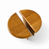 Solid oak matching side / coffee tables / 1970s