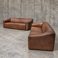 2 x Desede sofa / De Sede / Brown leather / DS-47 / matching patina of age /