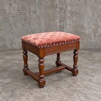 4 x Stool benche / Château Style Louis XIV French /Catalan Vintage Velvet Upholstery / 1950s