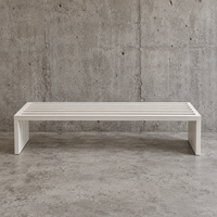 Weighty wooden bench / Width 185 cm / 1980s