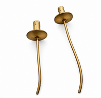 Large 5-arm metal brass painted wall sconce or candlestick featuring a sleek, minimalist mid-century design