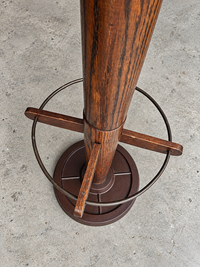Weighty freestanding oak wood coat rack from a Viennese coffee house / 1950s