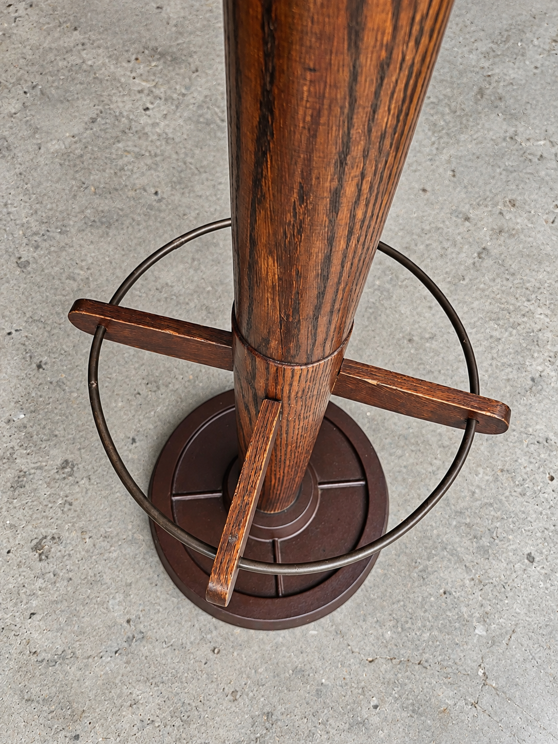 Weighty freestanding oak wood coat rack from a Viennese coffee house / 1950s